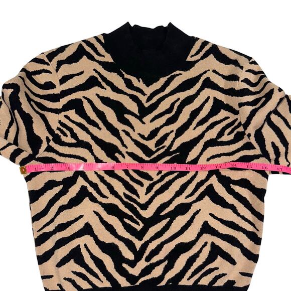 A.L.C. Lola Black & Tan Tiger Print Knit Sweater Size Small - Picture 15 of 16